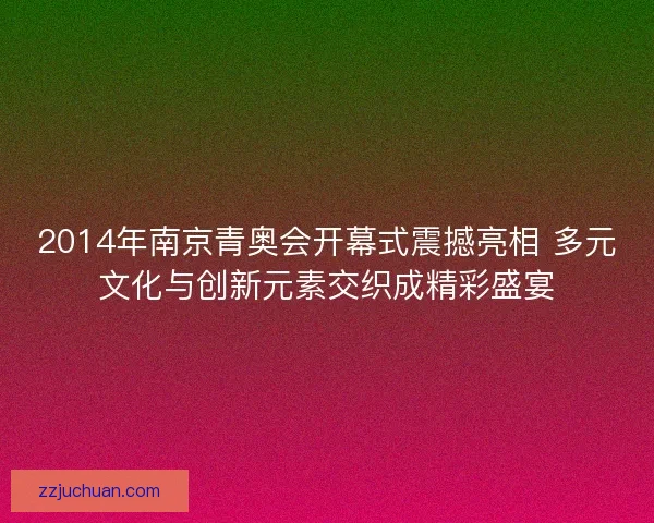 2014年南京青奥会开幕式震撼亮相 多元文化与创新元素交织成精彩盛宴